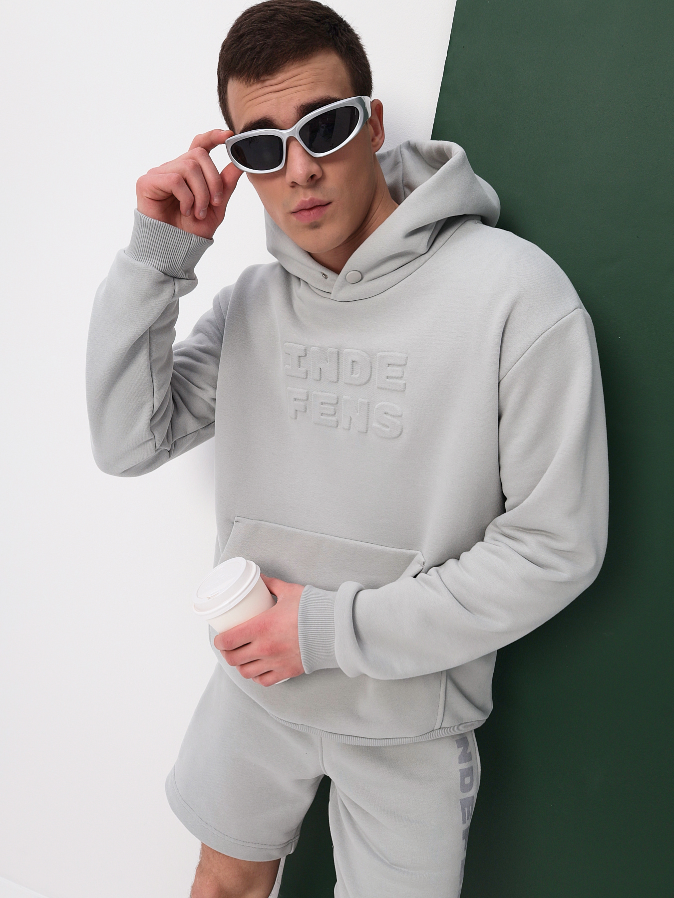 Кольт серо-голубой Худи мужское